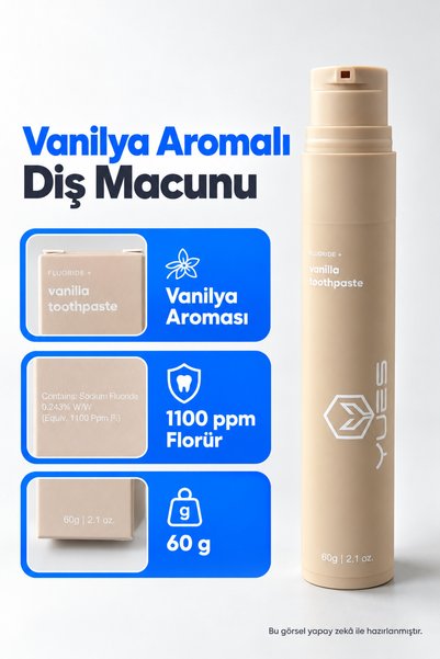 YUES Fluoride+ Vanilla Toothpaste Vanilya Aromalı Beyazlatıcı Diş Macunu