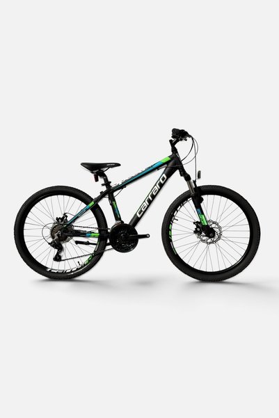 Carraro Speed 241 21-V MD Çocuk Dağ Bisikleti - Mat Siyah-Yeşil-Mavi - 36 Cm