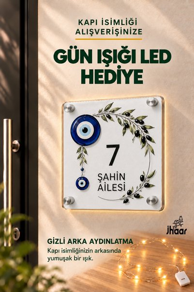 JHAAR LED Işıklı Kişiye Özel Pleksi Kapı İsimliği – Modern & Lüks UV Baskılı ...