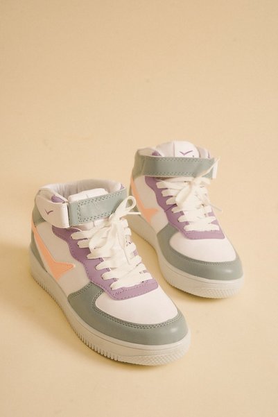 KOCAMANLAR 2185 Pantofi sport unisex cu talie înaltă ALB-LILA