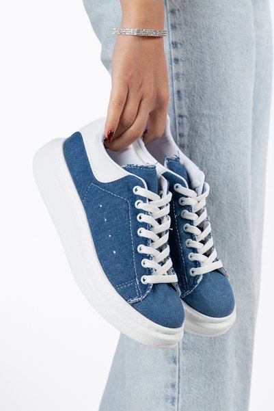 Erceka Sewn Women's Sports Shoes Suitable for Daily Use Sneaker with Laces Wh...