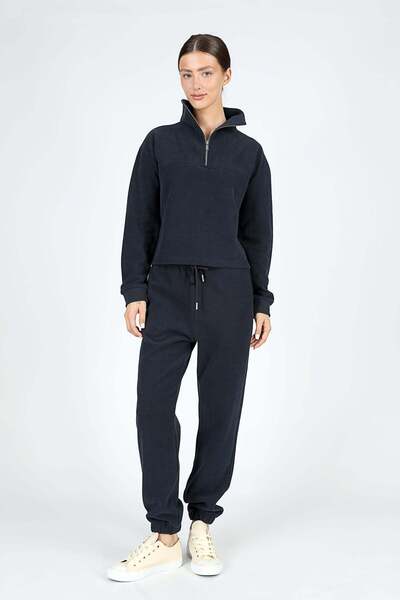 Lee Cooper Vegas women's Mock Neck sweatshirt navy blue
