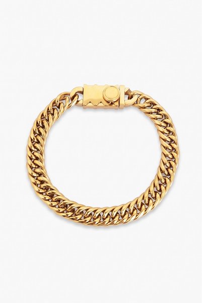 Crupt Studio Gold Tone Razor Chain 316L Steel Men's Bracelet