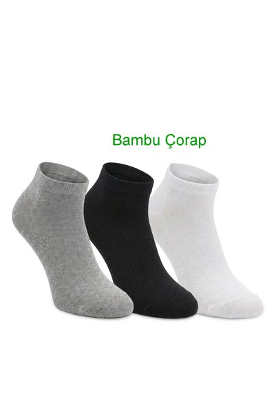 Slazenger JEFRY 3-Pack Men's Bamboo Ballet Flats Black / Gray Socks