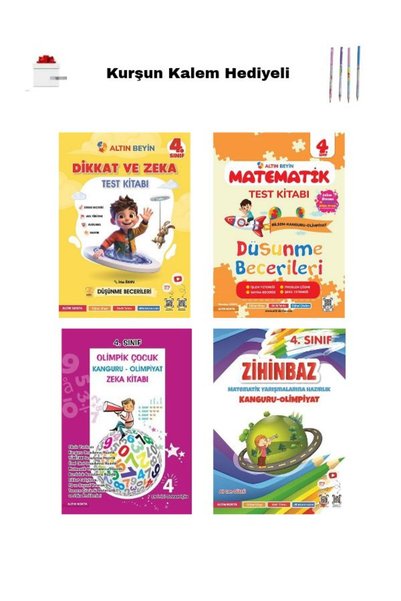 Nartest Yayınları 4. Sınıf Dikkat ve Zeka + Matematik + Zihinbaz + Olimpik Ço...