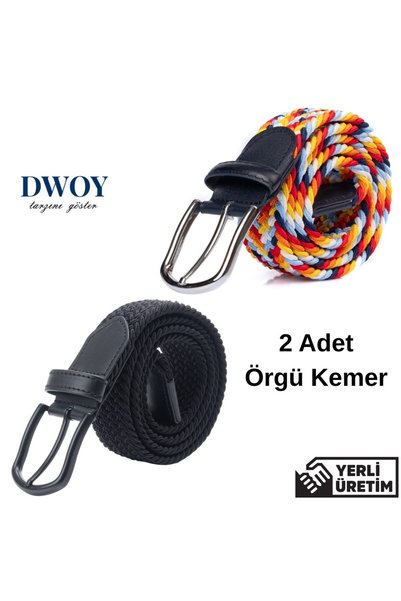 DWOY Elastic Knitted Belt Set of 2