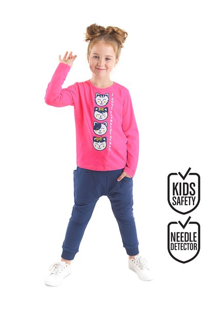 Denokids Japan Cats Girl's T-shirt Trousers Set