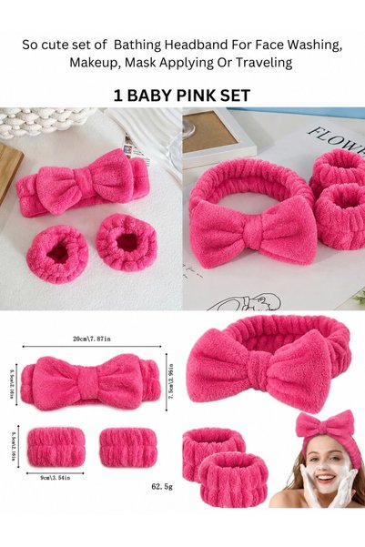 TAVGA 3'lü Cotton Travel Saç ve Bilek Bandı Seti  (Maske-Makyaj- El ve Yüz Yı...