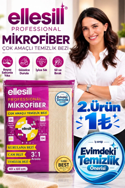 Ellesill Hero 3'lü Mikrofiber Cam Bezi - 40x60 cm