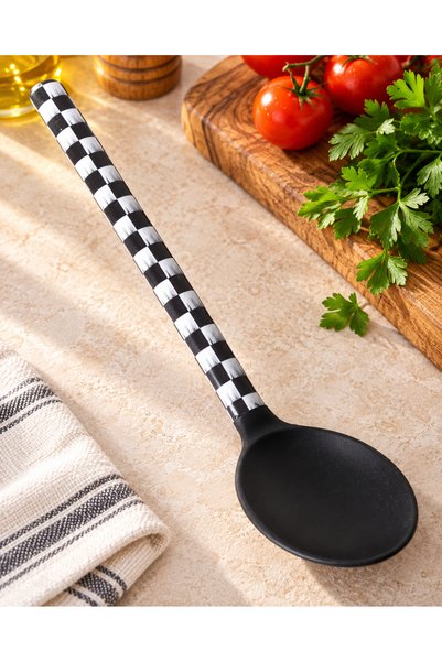 HOMENIVA Black Silicone-Tip Spatula - Fire-Resistant and Non-Stick - 1 Piece