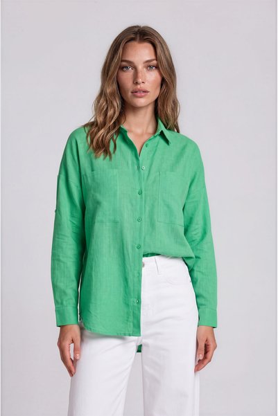 Vitrin Basic Oversize Önden Cepli Gömlek