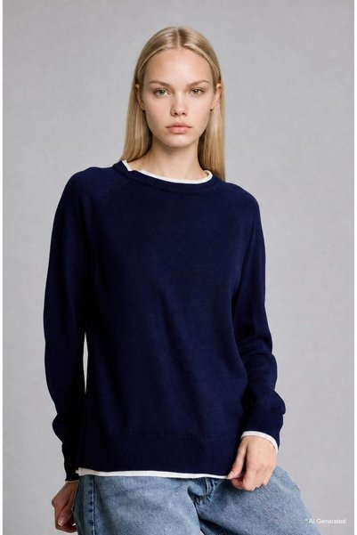 DeFacto Regular Fit Crew Neck Wool Blend Sweater H0206Ax26Au