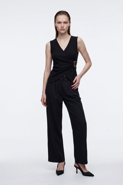 HAKKE Pantaloni din material textil cu talie elastică