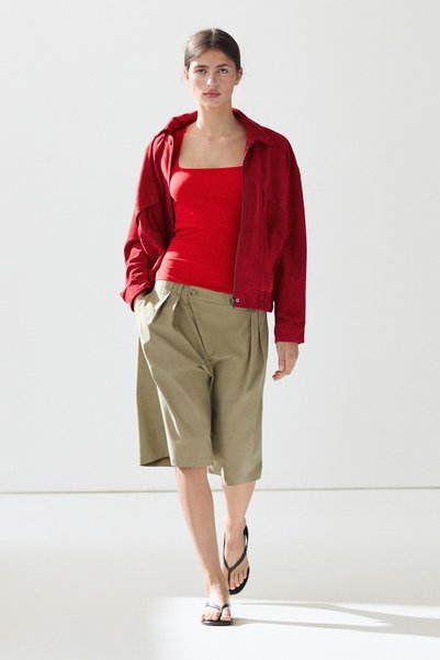 Massimo Dutti Kare yaka pamuklu top