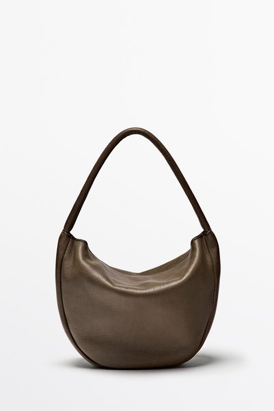 Massimo Dutti Napa deri slouch mini çanta