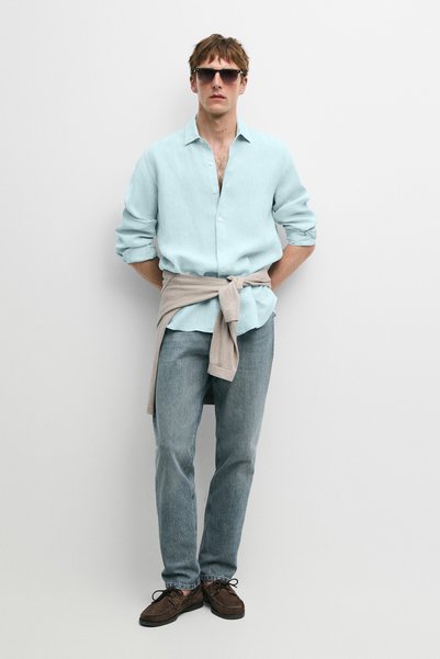 Massimo Dutti Regular fit %100 keten gömlek