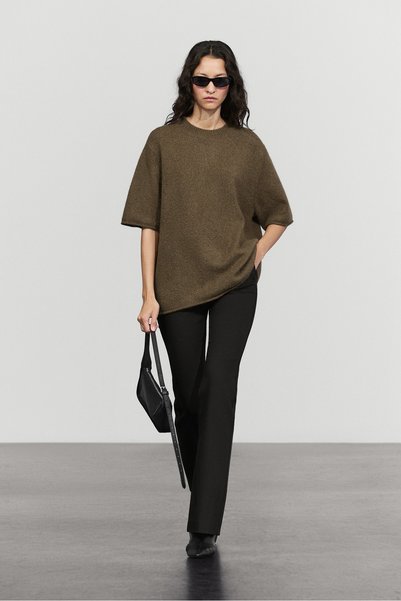 Massimo Dutti Oversize kısa kollu triko kazak