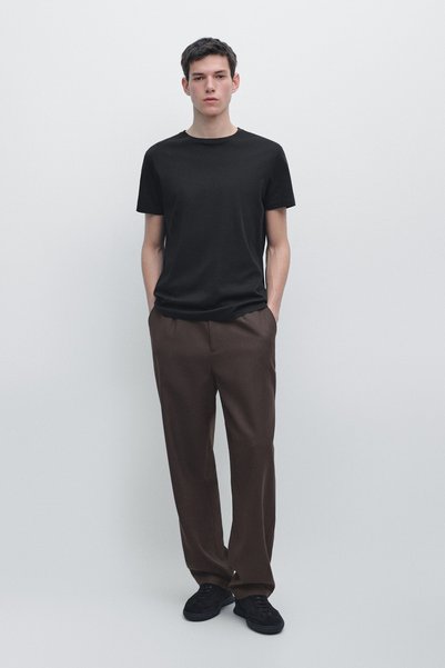 Massimo Dutti %100 merserize pamuklu t-shirt