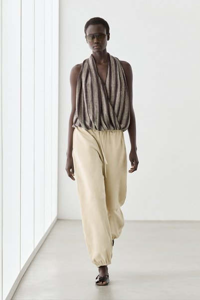 Massimo Dutti Çizgili kruvaze bluz
