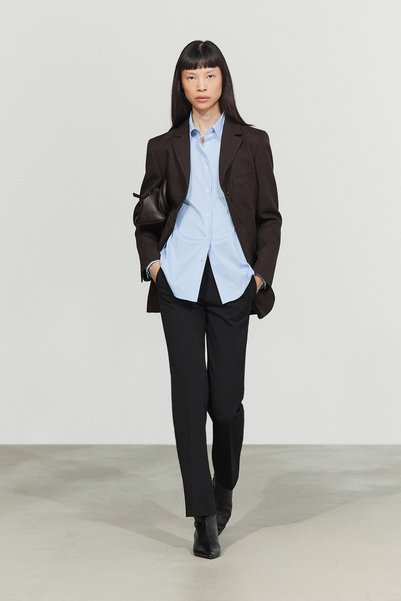 Massimo Dutti Çizgili streç poplin gömlek