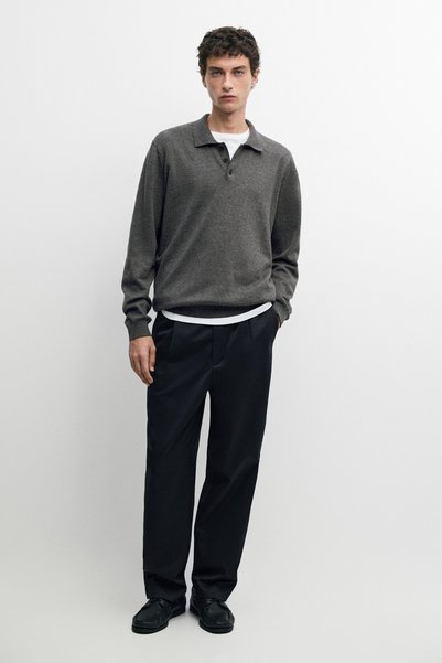 Massimo Dutti %100 pamuklu polo yaka triko