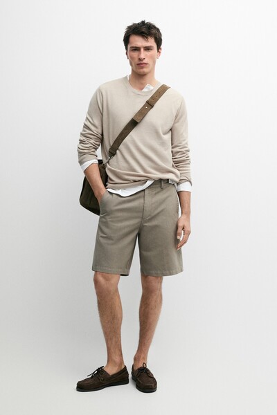 Massimo Dutti Keten bermuda şort