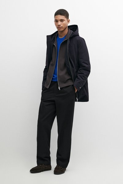Massimo Dutti Kapüşonlu uzun kapitone parka