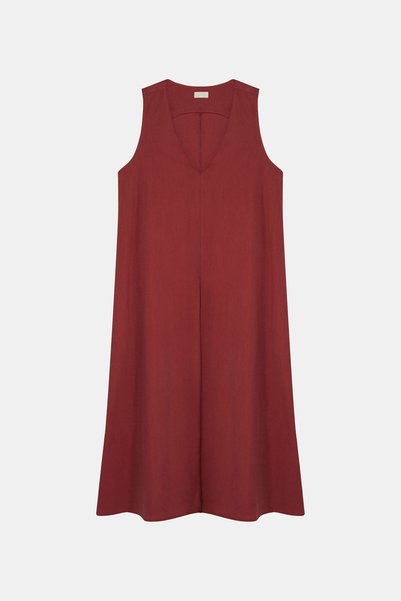 W Collection BORDO DÜZ MAXİ ELBİSE