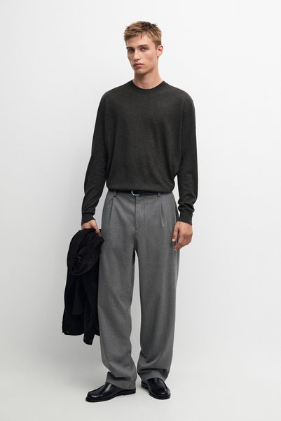 Massimo Dutti Cool wool karışımlı pensli pantolon