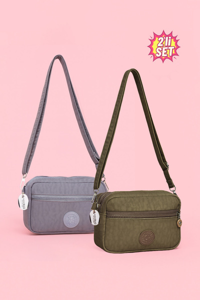 westbag Women's Crossbody Three-Compartment Zippered Crinkle Casual Shoulder ...