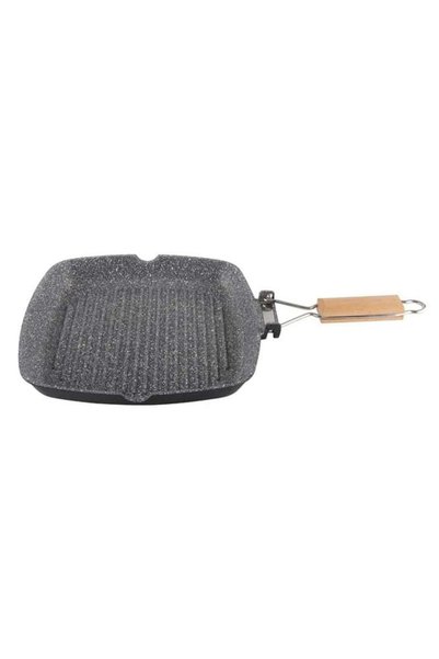 Luxis Tigaie Grill, 24 × 24 cm, Interior Granitat și Mâner Pliabil