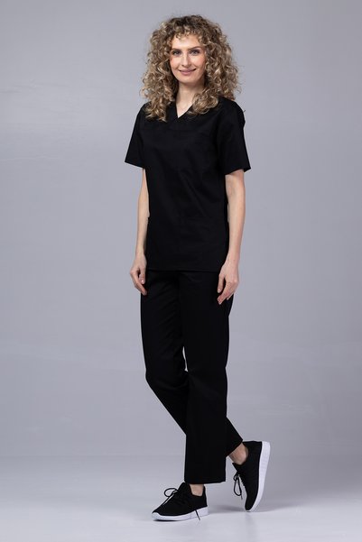 OEM Costum medical DER KLASSIK pentru femei, Bluză și pantaloni, Negru