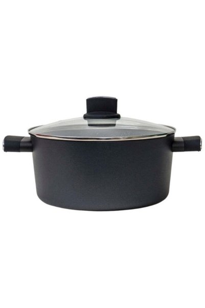 Luxis Oală cu Capac de Sticlă, 24 cm, 3 L, Aluminiu Emailat