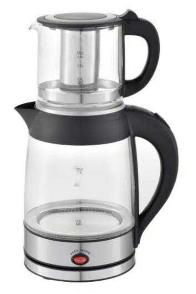 Luxis Glass Tea Maker Set, 1.8 L Kettle and 0.8 L Teapot, 2200 W