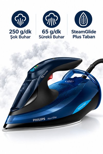 Philips Azur Elite 250 g/dk Şok Buhar Buharlı Ütü GC5034/20 Mutfak Tartısı He...