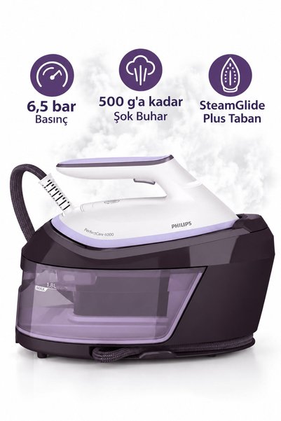 Philips 6,5 bar Basınç Buhar Kazanlı Ütü PSG6024/30 Mutfak Tartısı Hediye (On...