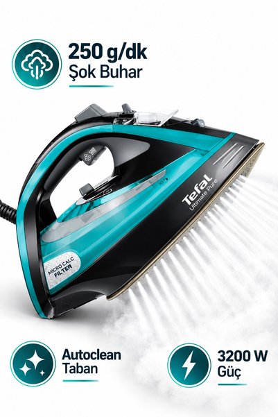 TEFAL 250 g/dk Şok Buhar Buharlı Ütü FV9844 Mutfak Tartısı Hediye (Onerous)