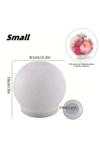 Choice 8CM Sphere Candlestick Silicone Molds ,Tealight Candle Holder Resin Mo...