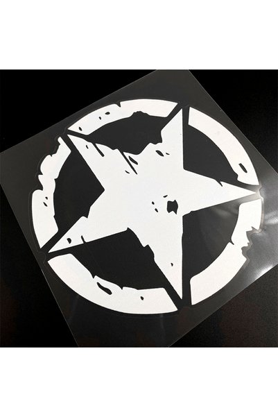 Choice 12x12CM WJX-BB-White-G 1PC Five-pointed Star Motorcycle Stickers Water...