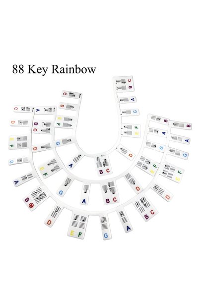 choice2 88 Key Rainbow 88/61 Key Silicone Piano Keyboard Note Labels - Remova...