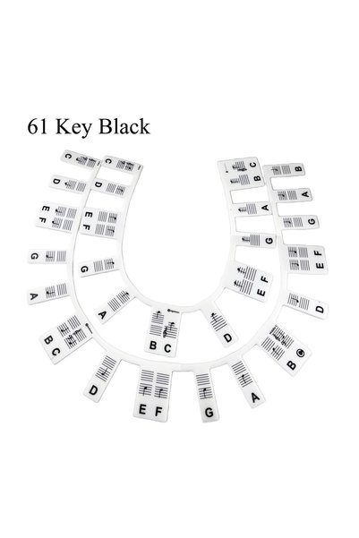 Choice 61 Key Black 88/61 Key Silicone Piano Keyboard Note Labels - Removable...