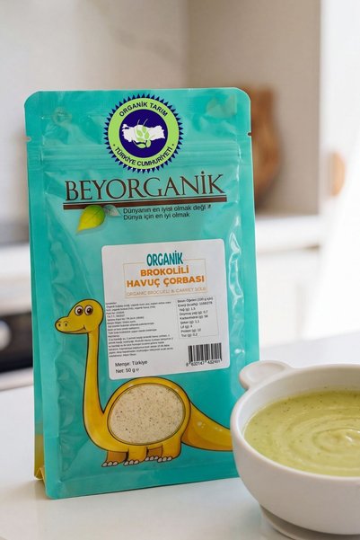 BEYORGANİK Organik Brokolili Havuç Çorbası 50gr (PESTİSİT VE AFLATOKSİN ANALİ...