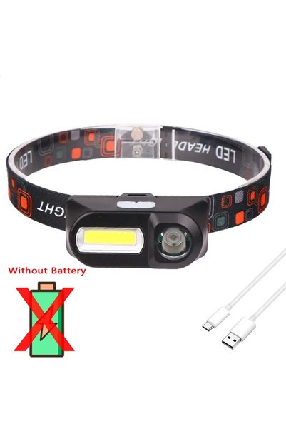 choice2 1pc without battery Super Bright Mini LED Headlamp USB Rechargeable 1...