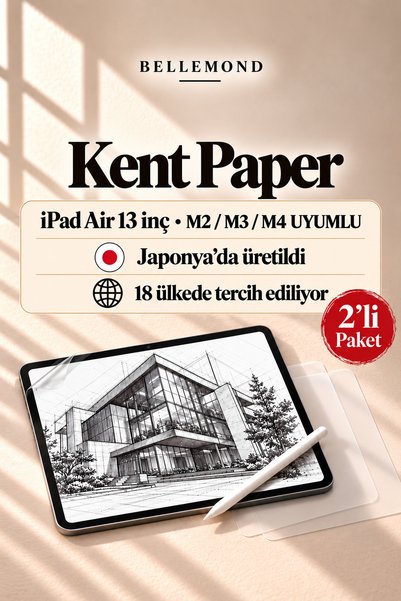 Bellemond iPad Air 13 inç (M2/M3/M4) Uyumlu Kağıt Hissiyatlı Mat Ekran Koruyu...