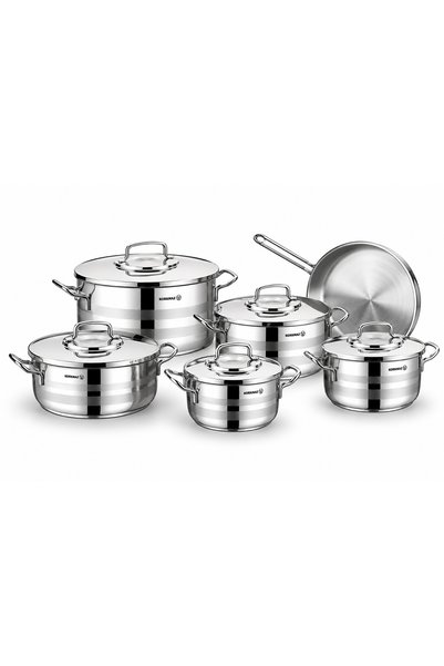 KORKMAZ Astron Stainless Steel Cookware Set, 11 Pieces, / A2052