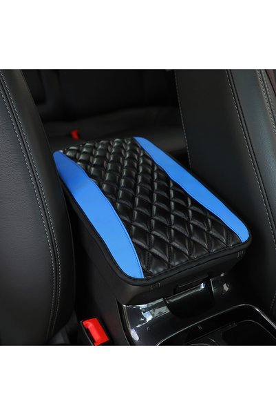 choice2 Four Seasons PU Embroidered BL Car Armrest Cover Mat Universal PU Lea...
