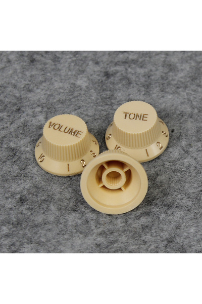 Choice1 Cream FLEOR 3PCS/Set 24-Splines Knobs ST Guitar Knobs 2-Tone 1-Volume...
