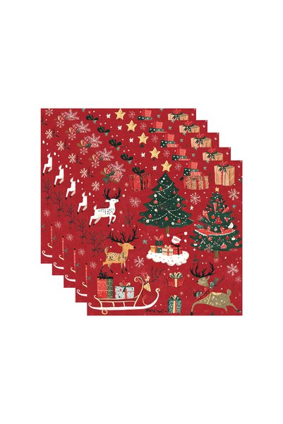 Choice Paper towels 20pcs 20p Christmas Reindeer Themed Party Holiday Tablewa...