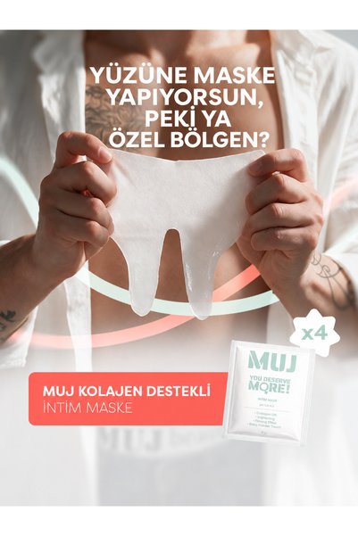 MUJ Genital Bölge 4'lü Kolajen Maske – Kararma Karşıtı ve Aydınlatıcı Etki ve Cilt Bariyeri Desteği