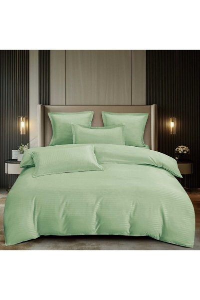 OEM Double Bed Linen, Flat Sheet, Damask, Plain, 6 pieces, 240x250cm, Duck Eg...